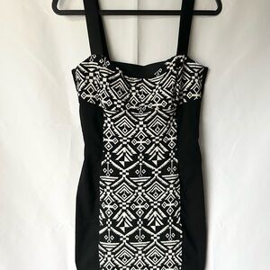 H&M Black and White Tribal Mini Dress